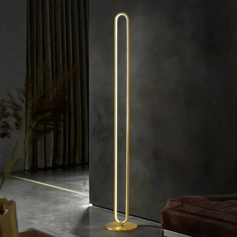 LampeHub Modern LED Floor Lamp Minimalist Loop Design, Dimmable Standing Light for Living Room Bedroom Home Decor