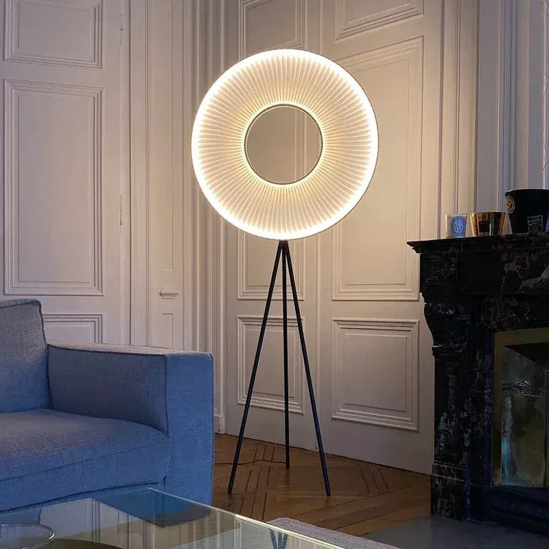 LampeHub Minimaist Art Decor Floor Lamp Nordic Creative Fabric Pleats Bedside Lights Living Room Sofa Corner Home Indoor Standing Light