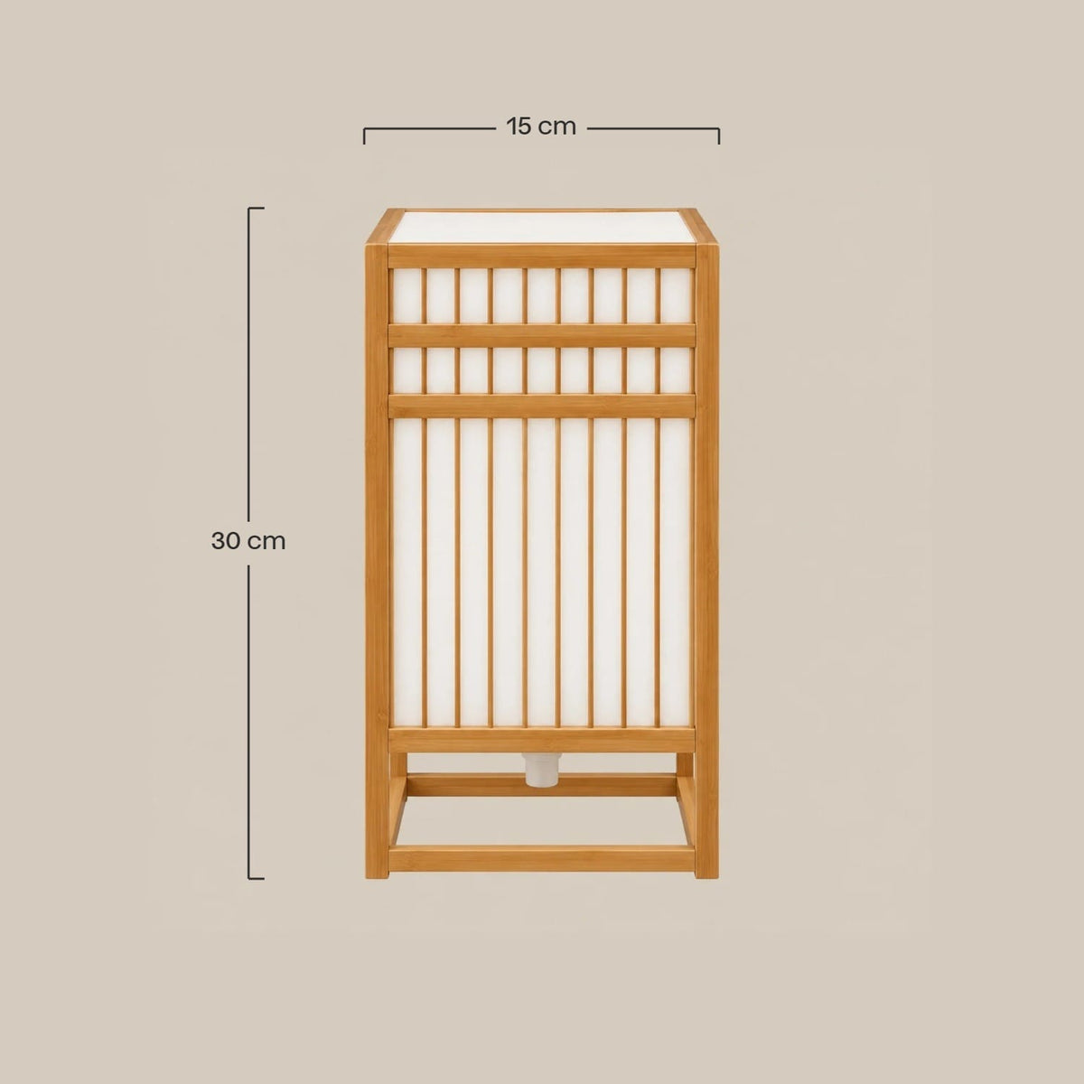 Dimensions – Lampe de Chevet Bambou Lanterne Japonaise – Cadre Ajouré