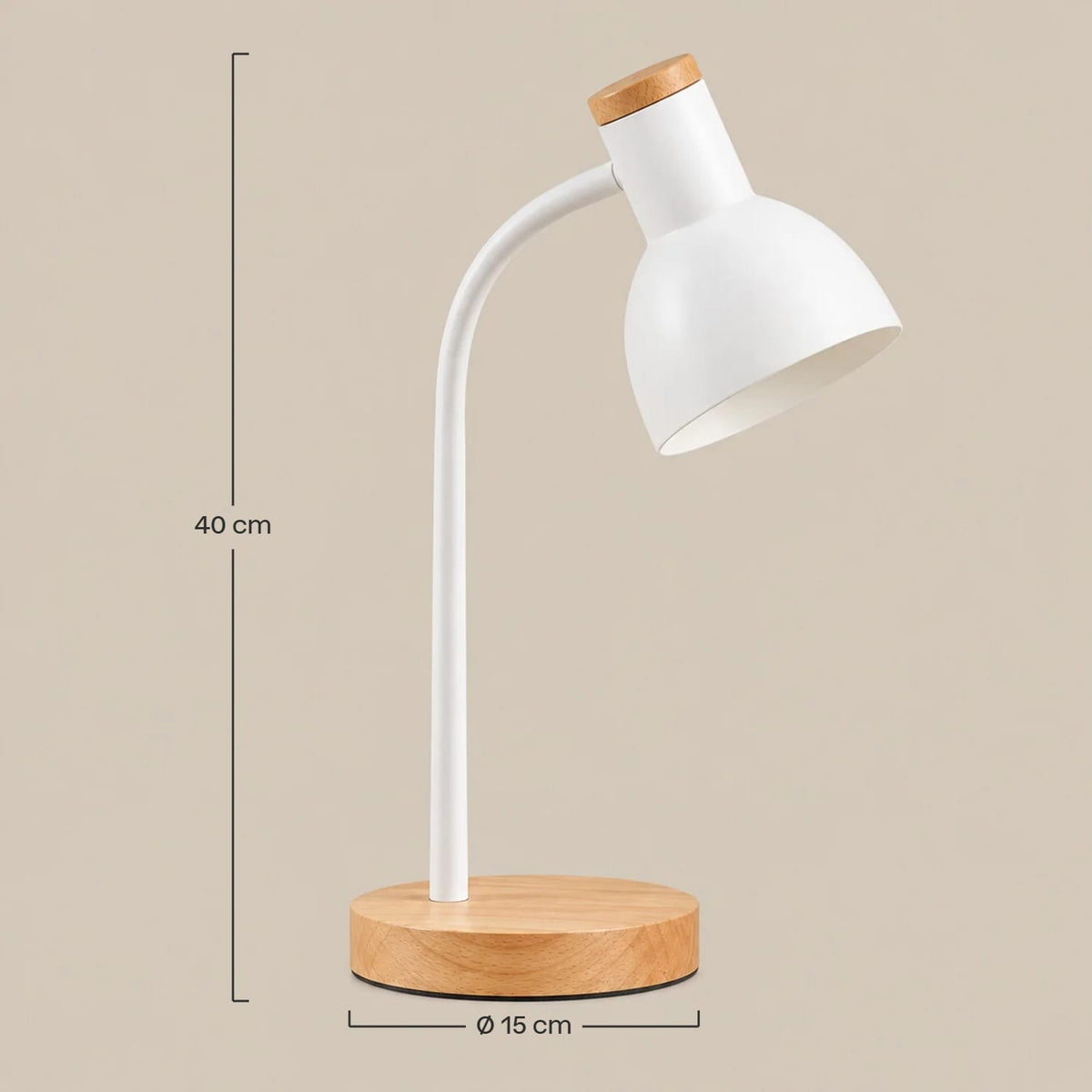 Dimensions – Lampe de Lecture Col de Cygne – Métal et Bois