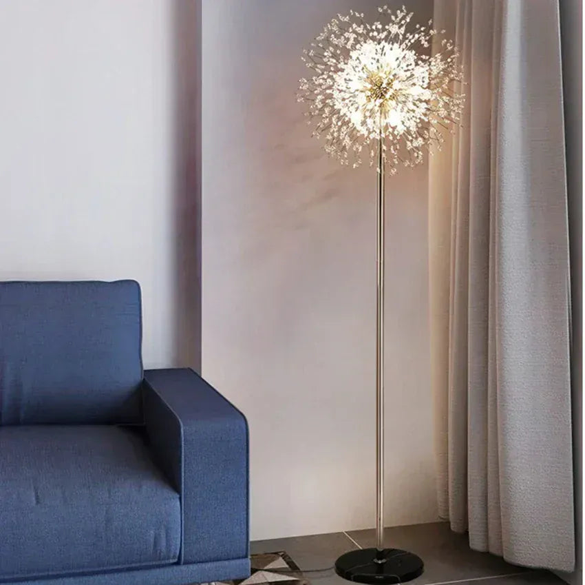 LampeHub 2025 Modern Luxury LED Dandelion Floor Lamp  in Gold / Chrome Color for Living Room Winfordo Lighting  Home Decor