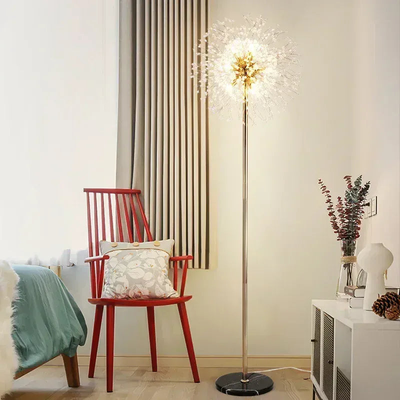 LampeHub 2025 Modern Luxury LED Dandelion Floor Lamp  in Gold / Chrome Color for Living Room Winfordo Lighting  Home Decor