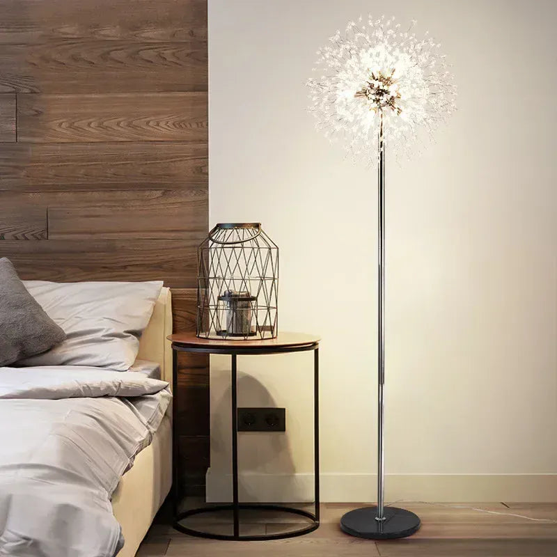 LampeHub 2025 Modern Luxury LED Dandelion Floor Lamp  in Gold / Chrome Color for Living Room Winfordo Lighting  Home Decor