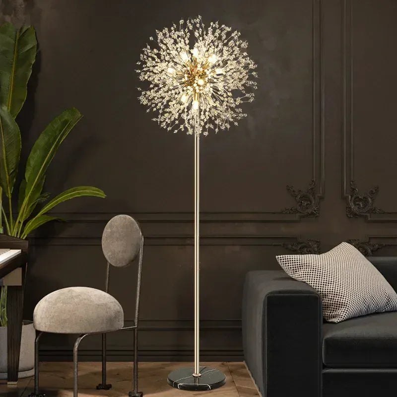 LampeHub 2025 Modern Luxury LED Dandelion Floor Lamp  in Gold / Chrome Color for Living Room Winfordo Lighting  Home Decor