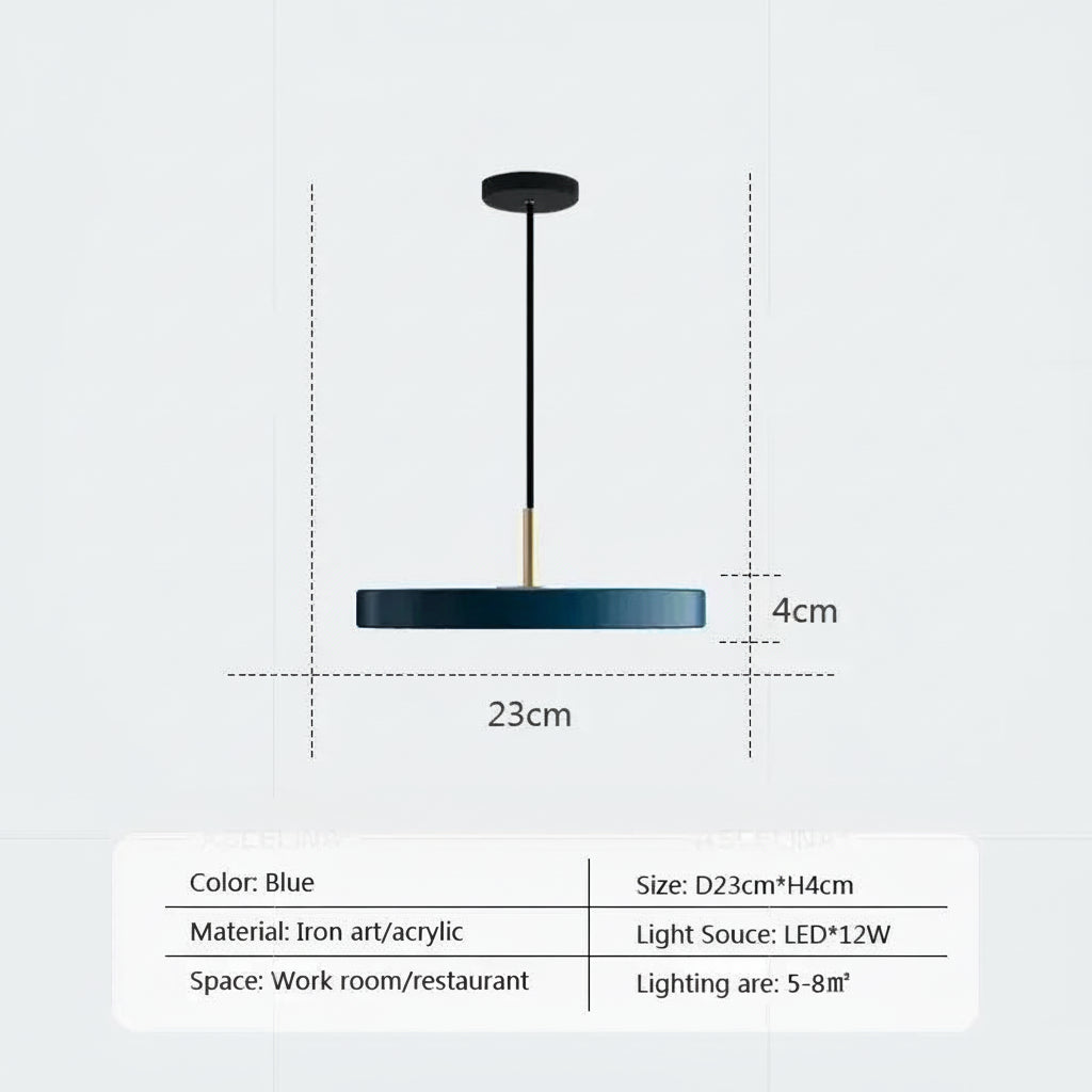 LampeHub 30cm / Gradation progressive - RC Lampe de Chevet Plate Bleu