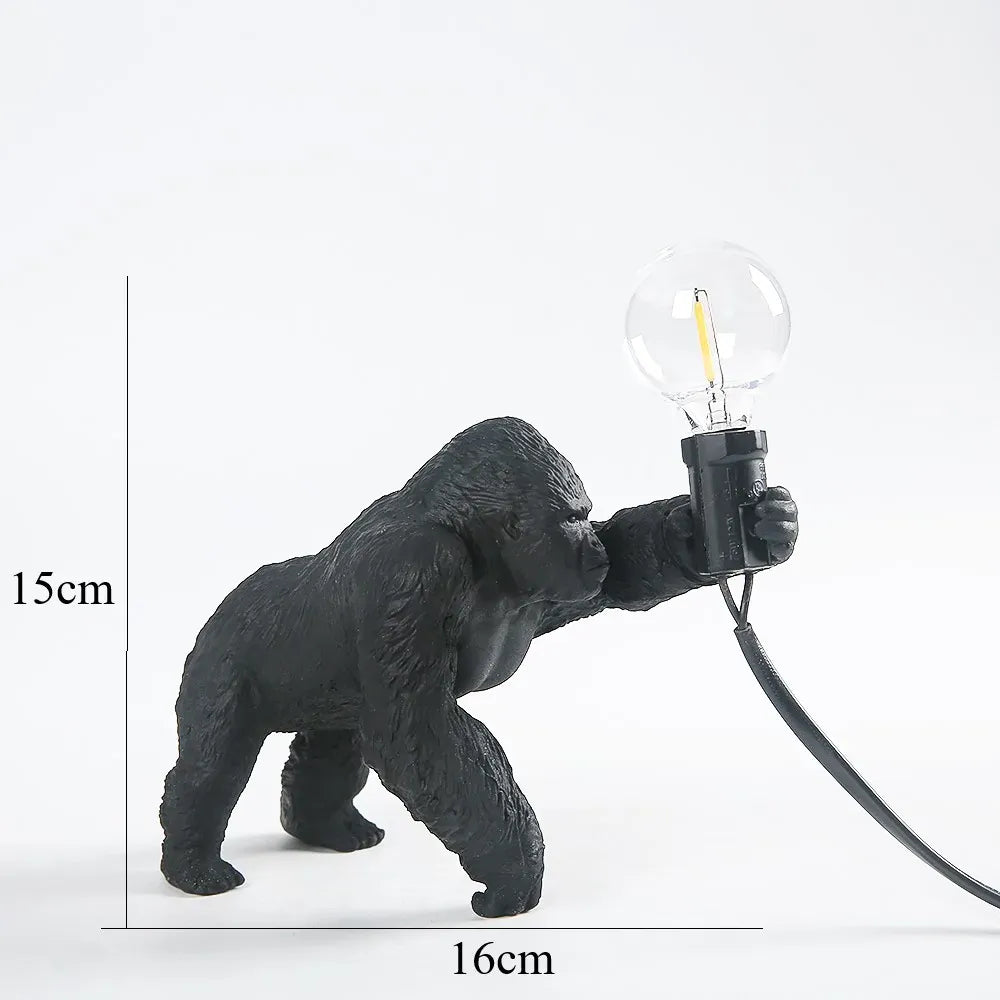 LampeHub 4 Pattes Noir Lampe de chevet Gorille