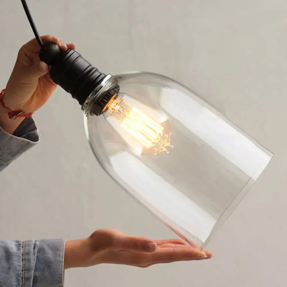 LampeHub 60W Edison Vintage Pendant Lamp Glass Lampshade In Retro Loft Style Industrial Pendant Lighting Lampara Colgante De Techo