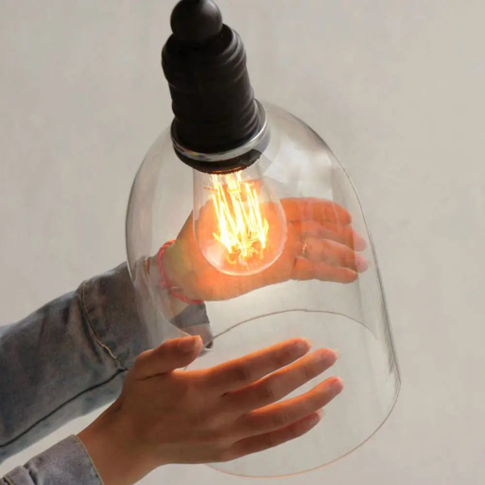 LampeHub 60W Edison Vintage Pendant Lamp Glass Lampshade In Retro Loft Style Industrial Pendant Lighting Lampara Colgante De Techo