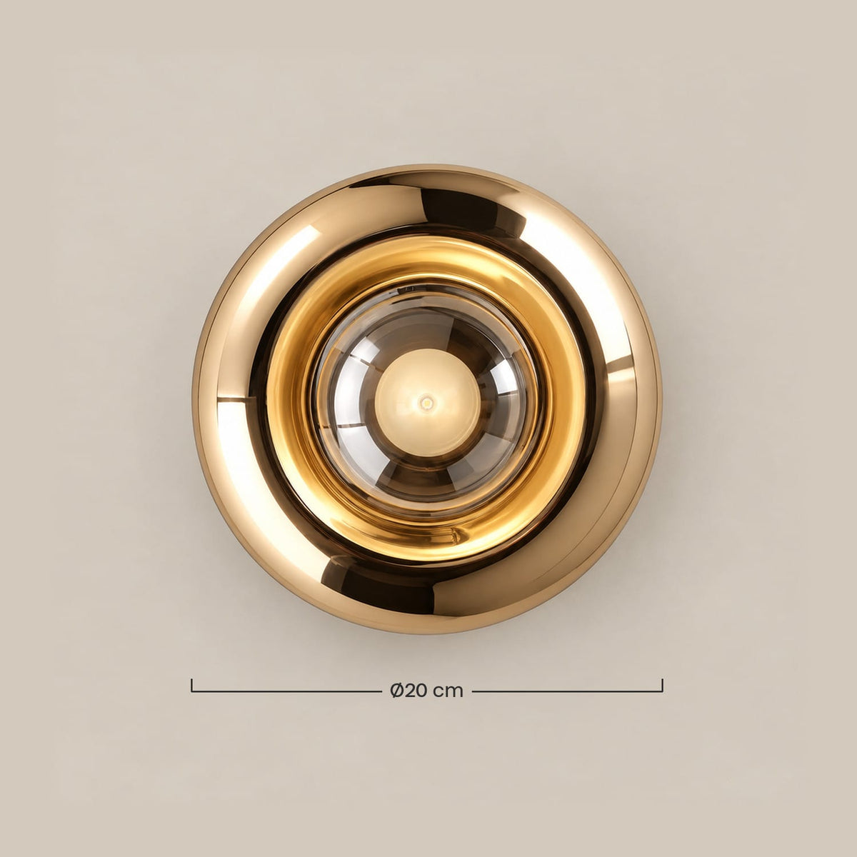 Dimensions – Applique Bauhaus Futuriste – Verre et Métal Électroplaqué
