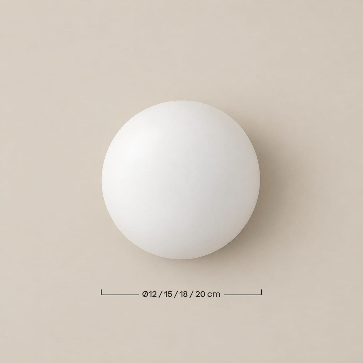 Dimensions – Applique Bauhaus Boule Opaline – Applique Salle de Bain &amp; Couloir, Verre Blanc