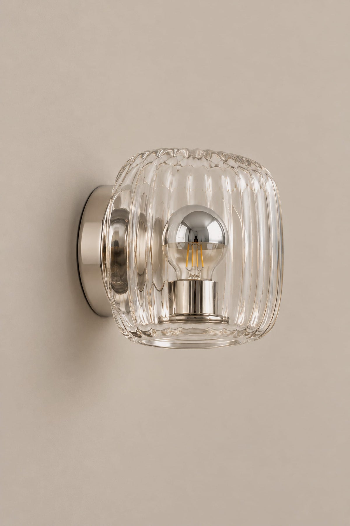 LampeHub Applique murale Applique Bauhaus Soleil – Verre Strié