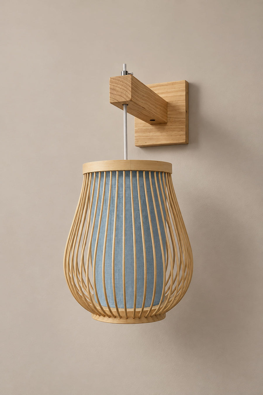 Applique Bambou Lanterne Japonaise – Support en Bois