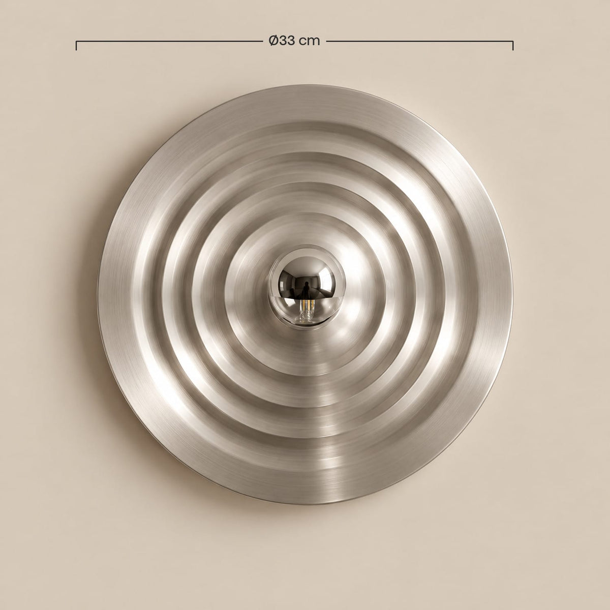 Dimensions – Applique Bauhaus Disque Ondulé – Soucoupe Rétro Space Age