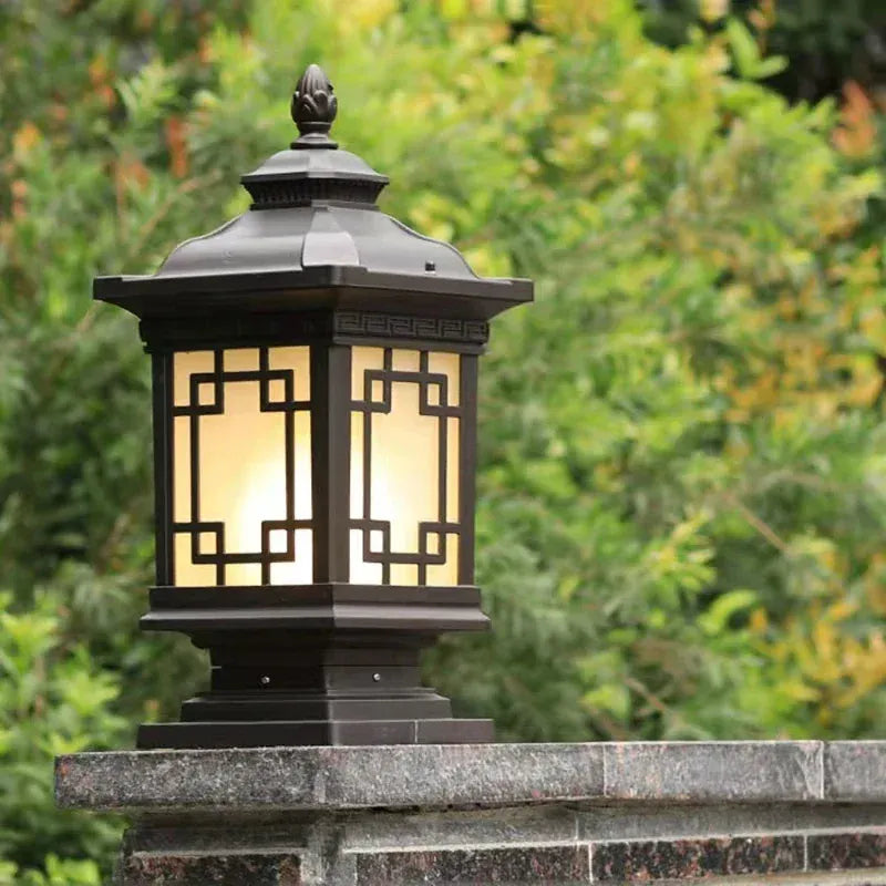 LampeHub ASHER Outdoor Classical Post Lamp Simple Electricity LED Pillar Light Waterproof for Villa Courtyard Retro Garden Landscape