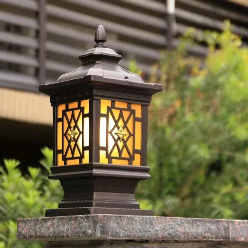 LampeHub ASHER Outdoor Classical Post Lamp Simple Electricity LED Pillar Light Waterproof for Villa Courtyard Retro Garden Landscape