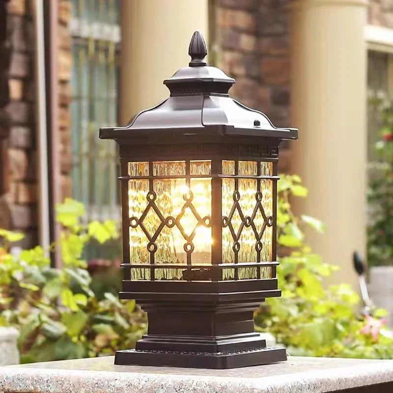 LampeHub ASHER Outdoor Classical Post Lamp Simple Electricity LED Pillar Light Waterproof for Villa Courtyard Retro Garden Landscape