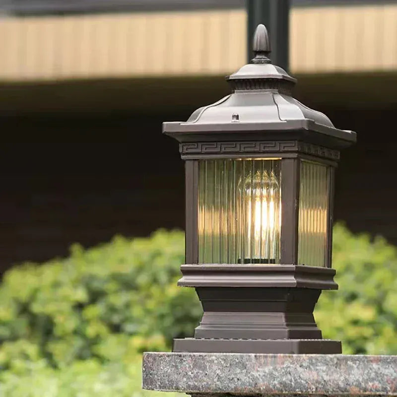 LampeHub ASHER Outdoor Classical Post Lamp Simple Electricity LED Pillar Light Waterproof for Villa Courtyard Retro Garden Landscape