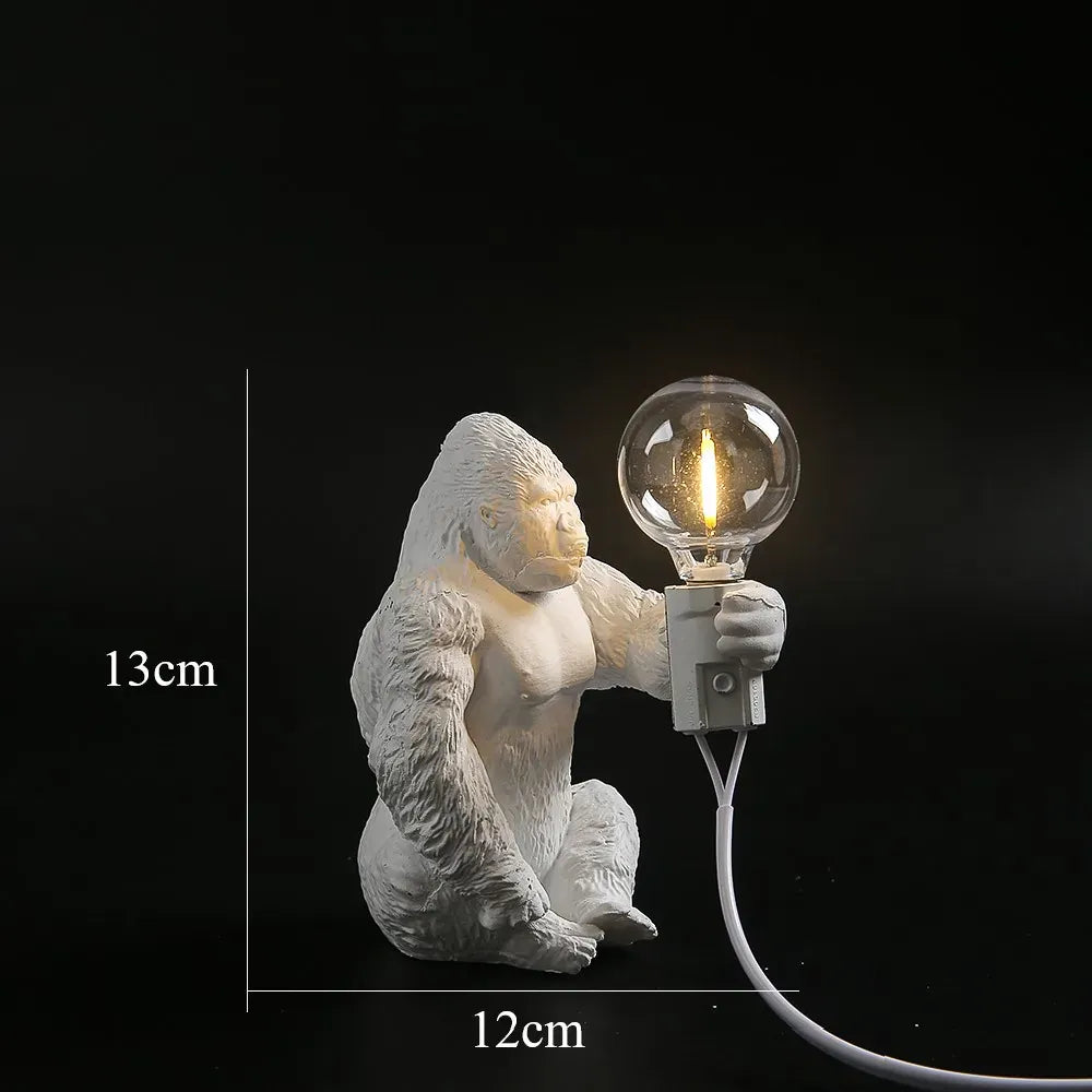 LampeHub Assis Blanc Lampe de chevet Gorille