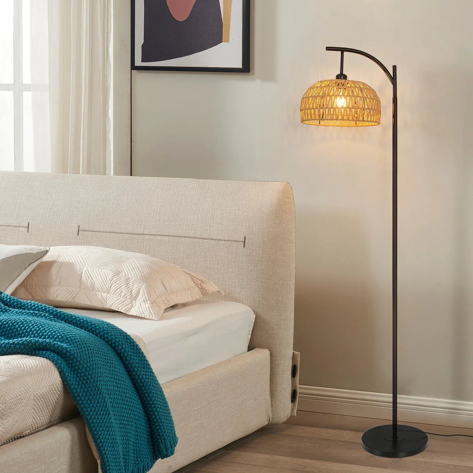 LampeHub black / GERMANY Lampadaire Rotin Salon