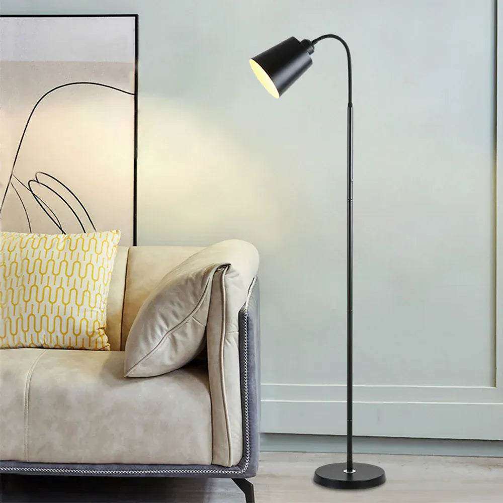 LampeHub black Modern Floor Lamp Adjustable Gooseneck Led Sofa Floor Lights Living Room Bedroom Study Indoor Decoration Standing Floor Lamp