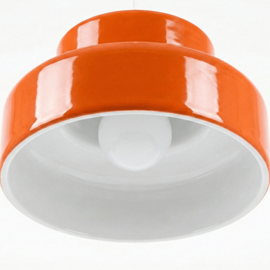LampeHub Blanc à l'interieur / Blanc chaud Luminaire Suspension Verre Orange