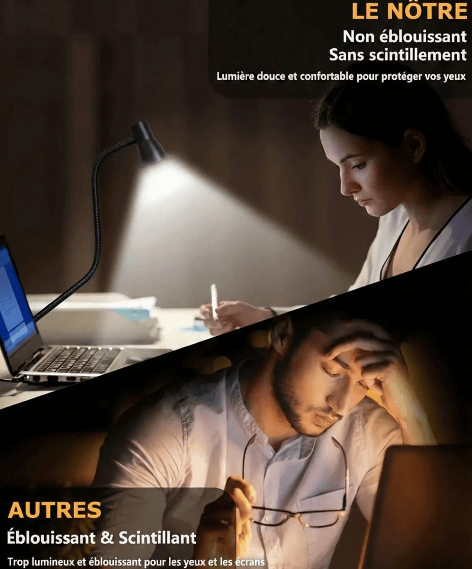 LampeHub Blanche Lampe de chevet Lecture Blanche