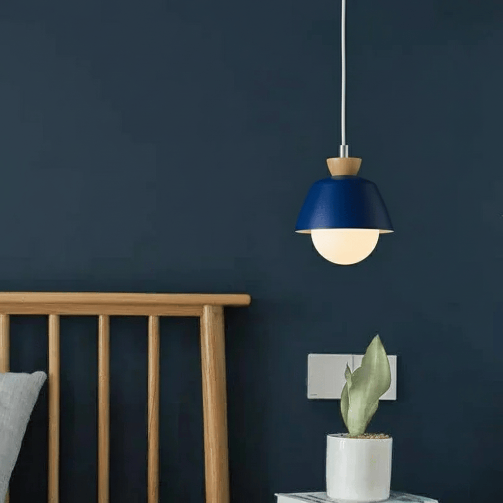LampeHub Bleu Suspension luminaire chambre boule
