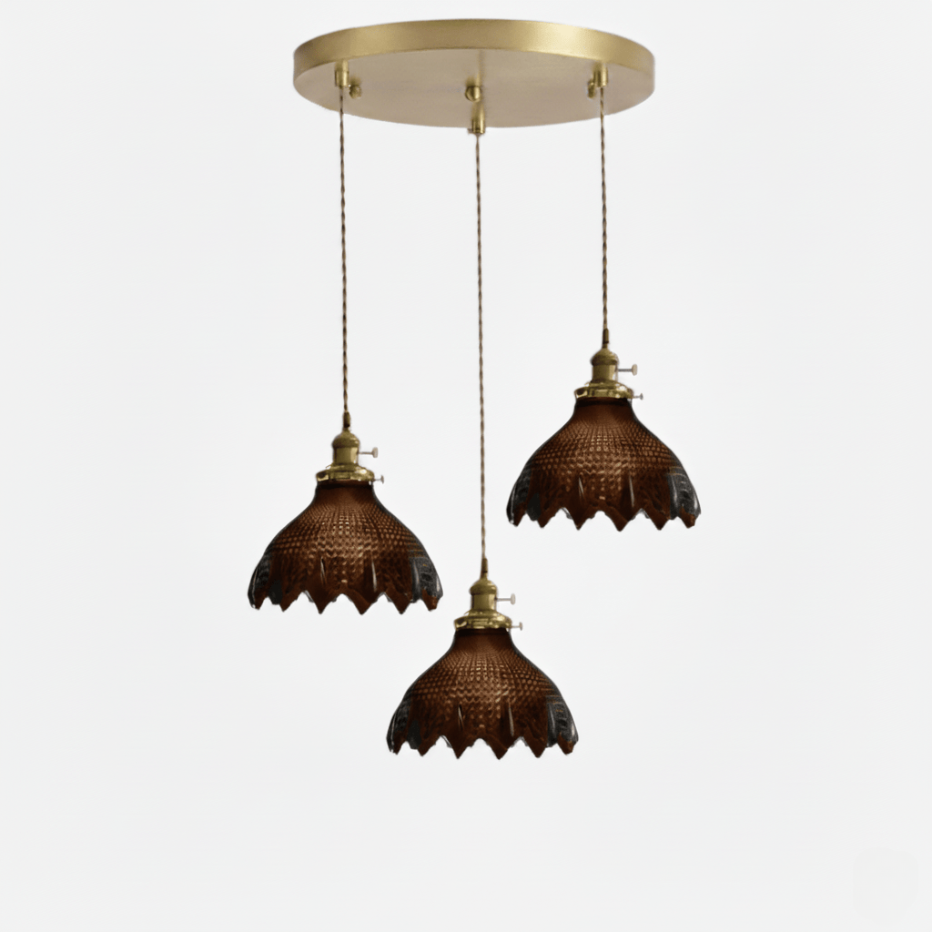 LampeHub Chocolat Luminaire suspension verre floral