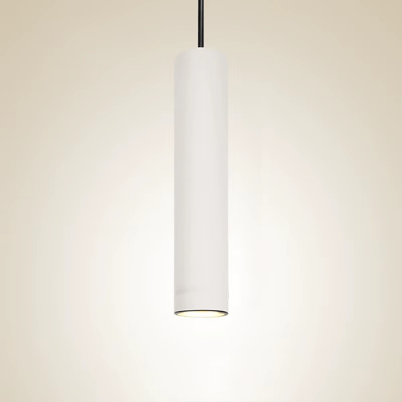 LampeHub Cylindre blanc / 30 cm / 7W Non-dimable | Blanc chaud Suspension luminaire salle à manger cylindrique