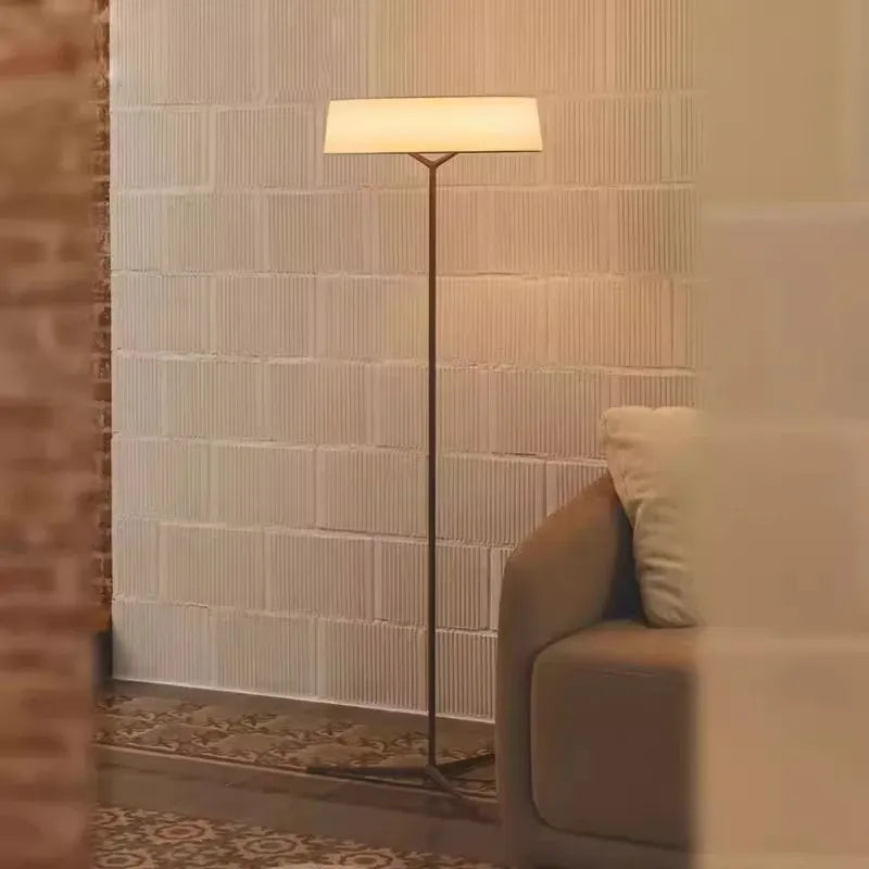 LampeHub DAMA Floor Lamp Nordic Fabric Standing Lamp For Villa Parlor Bedroom Sofa Office Home Decor Modern LED Art Bedside Table Lamp