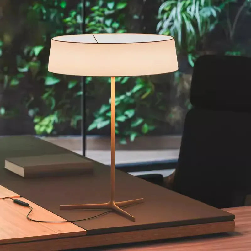 LampeHub DAMA Floor Lamp Nordic Fabric Standing Lamp For Villa Parlor Bedroom Sofa Office Home Decor Modern LED Art Bedside Table Lamp