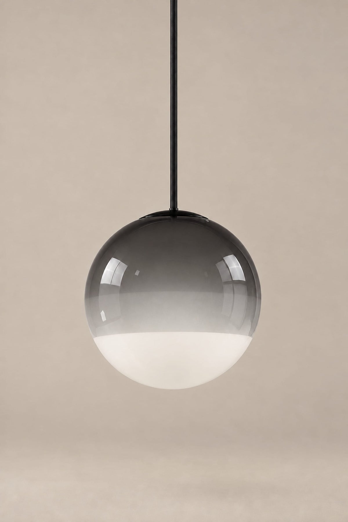 LampeHub Dégradé gris / D 20cm / Lumière tricolore Suspension Bauhaus Boule Verre Dégradé – 15 ou 20 cm