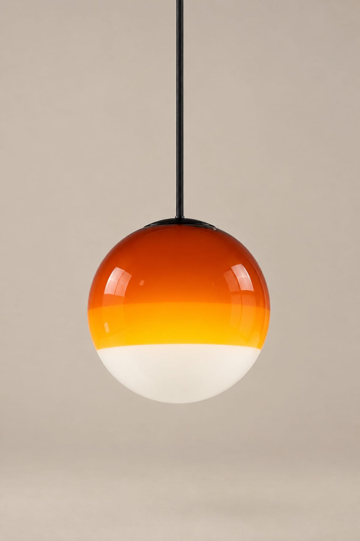 LampeHub Dégradé orange / D 20cm / Lumière tricolore Suspension Bauhaus Boule Verre Dégradé – 15 ou 20 cm