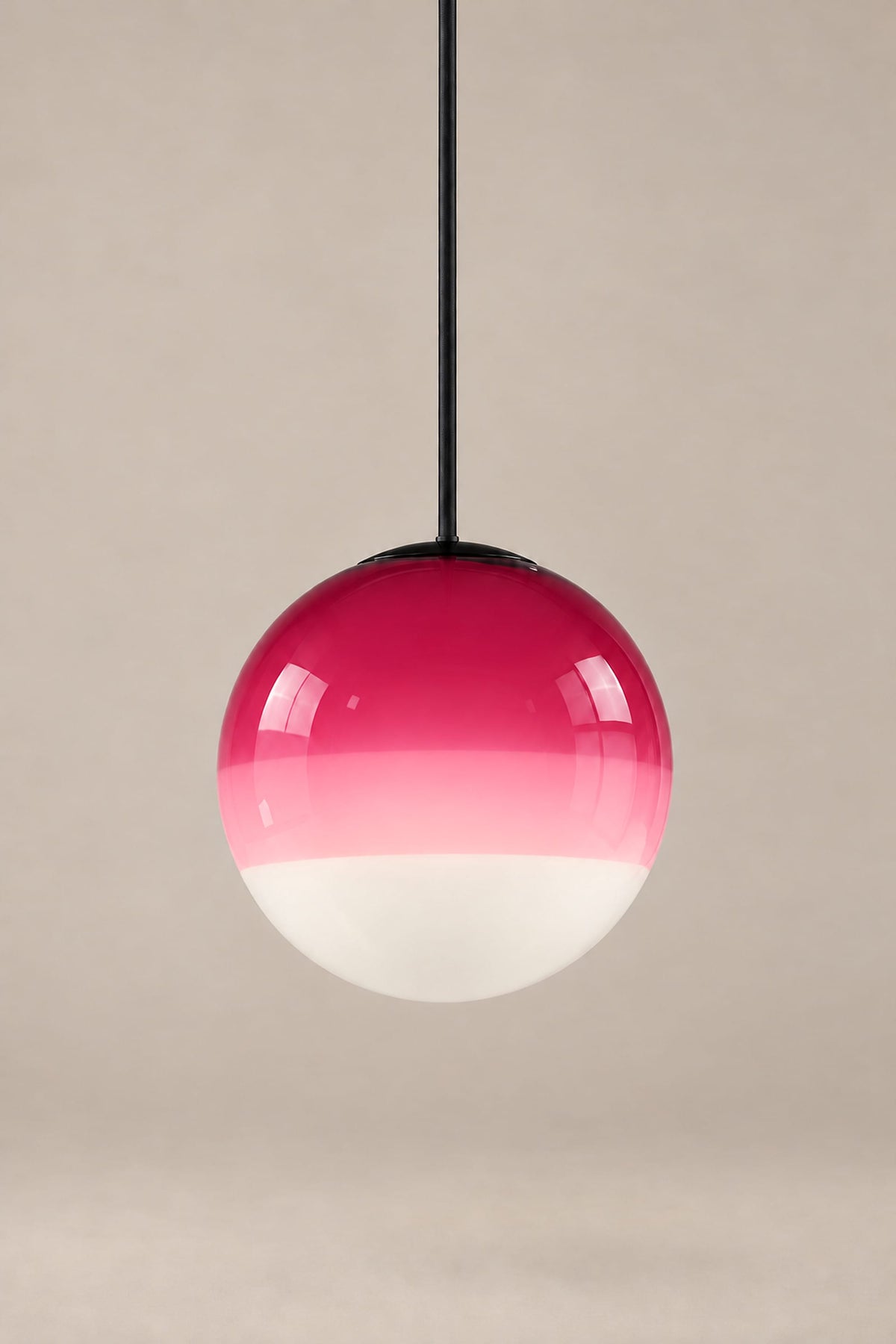 LampeHub Dégradé rose / D 20cm / Lumière tricolore Suspension Bauhaus Boule Verre Dégradé – 15 ou 20 cm