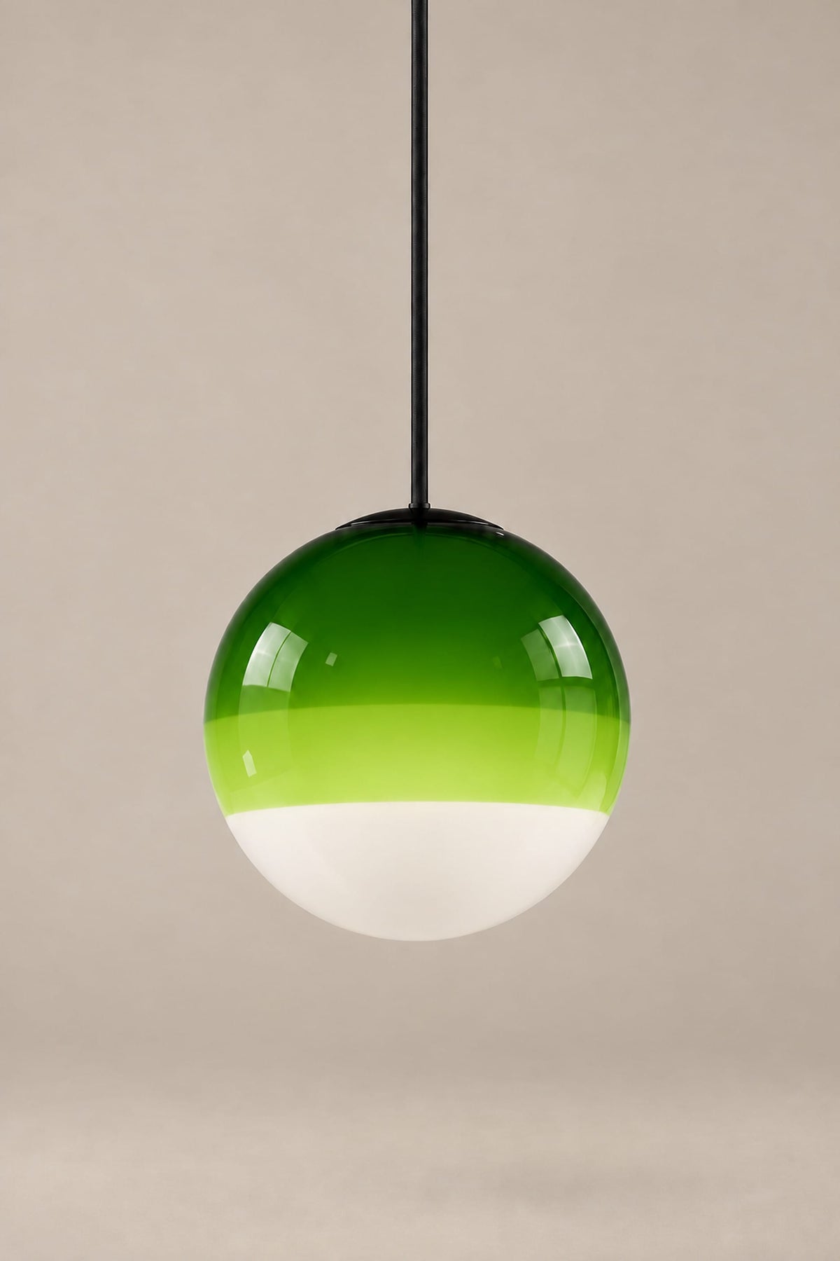 LampeHub Dégradé vert / D 20cm / Lumière tricolore Suspension Bauhaus Boule Verre Dégradé – 15 ou 20 cm