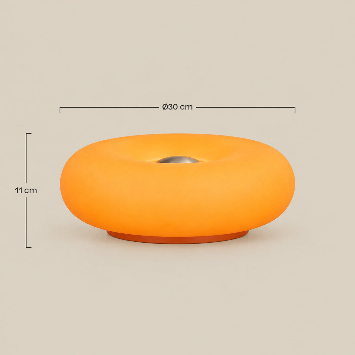 Dimensions – Lampe Bauhaus Donut Orange – Lampe de Chevet Tactile