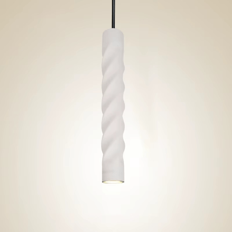 LampeHub Fil blanc / 50 cm / 7W Dimmable | Blanc chaud Suspension luminaire salle à manger cylindrique