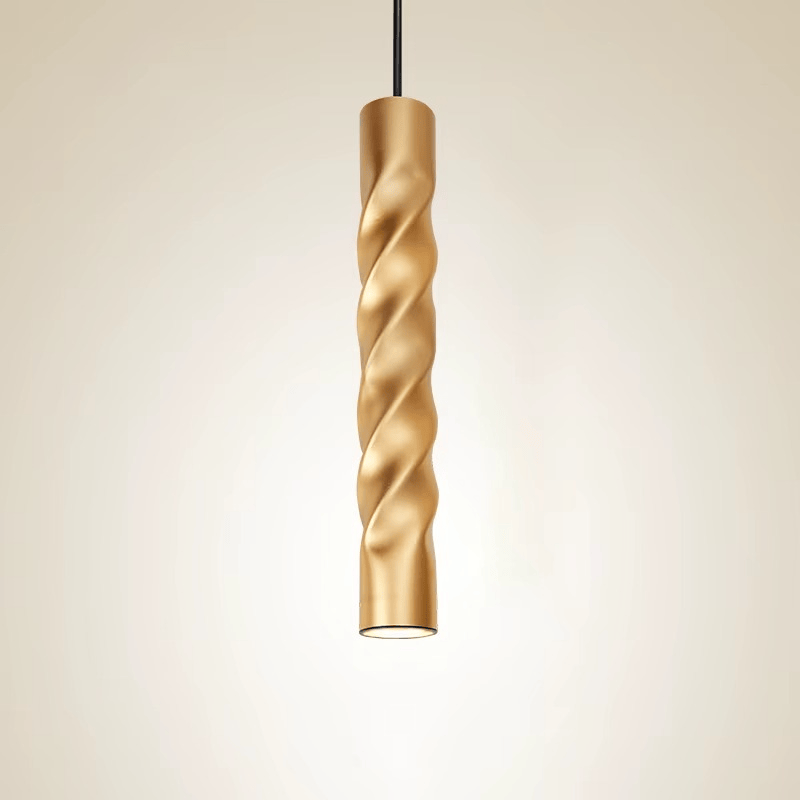 LampeHub Fil d'or / 50 cm / 7W Dimmable | Blanc chaud Suspension luminaire salle à manger cylindrique