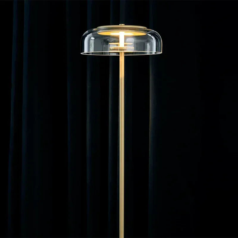 LampeHub Glass Standing Lamp for Bedroom Living Room Decor Nordic Creative Study Bedroom Bedside Vertical Light Designer Led Floor Light