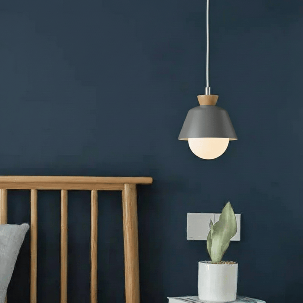 LampeHub Gris Suspension luminaire chambre boule