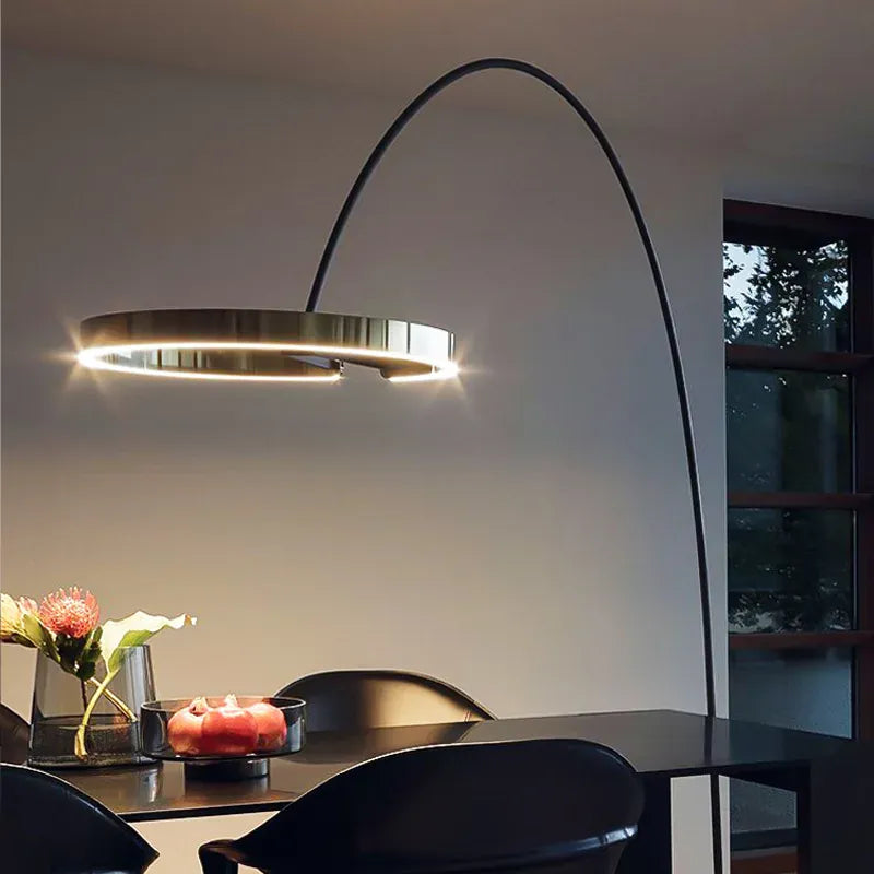 LampeHub Italian Light Luxury Minimalist Fishing Lamp Living Room Bedroom Study Vertical Room Decoration Lights Artistic Floor Lamp LED