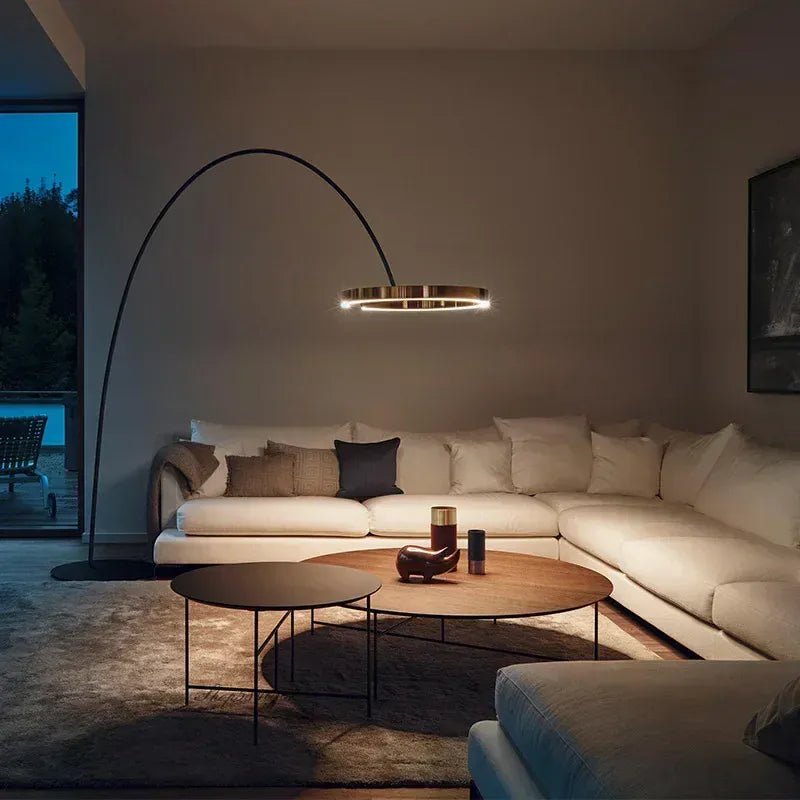 LampeHub Italian Light Luxury Minimalist Fishing Lamp Living Room Bedroom Study Vertical Room Decoration Lights Artistic Floor Lamp LED