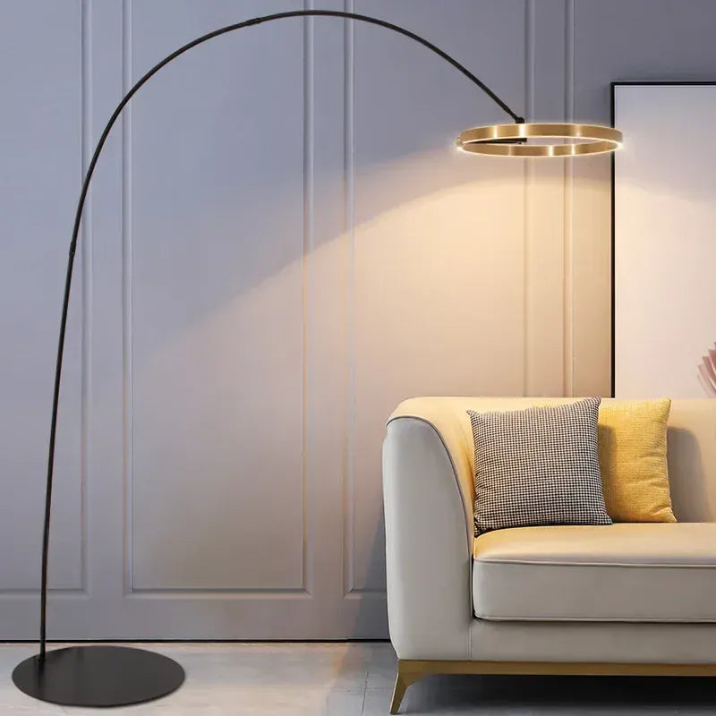 LampeHub Italian Light Luxury Minimalist Fishing Lamp Living Room Bedroom Study Vertical Room Decoration Lights Artistic Floor Lamp LED