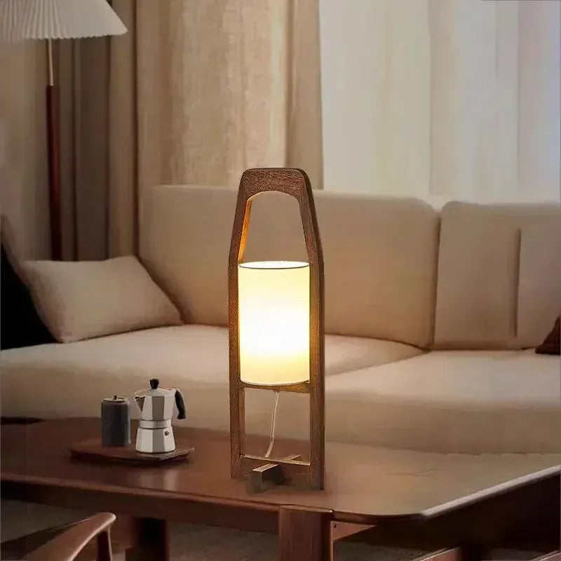 LampeHub Japanese Floor Lamp Retro Wabi Sabi Style Homestay Living Room Sofa Lamp Tea Room Art Wooden Hotel Standing Lamp