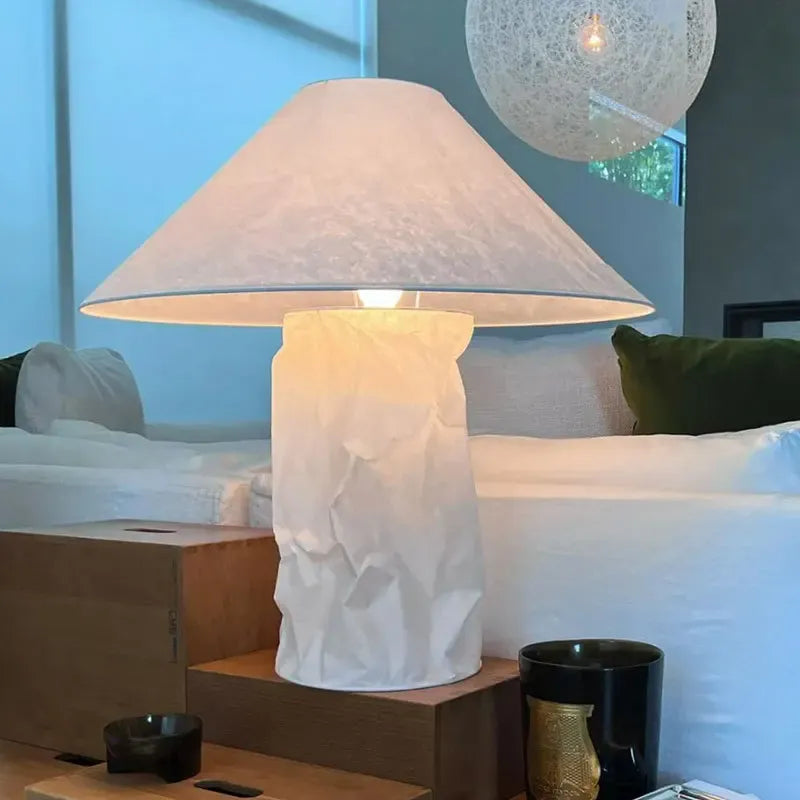 LampeHub Japanese Paper Floor Lamp Nordic Ingo Maurer Lampampe Table Lamp For Bedroom Bedside Living Room Hotel Decor LED Wabi Sabi Lamp