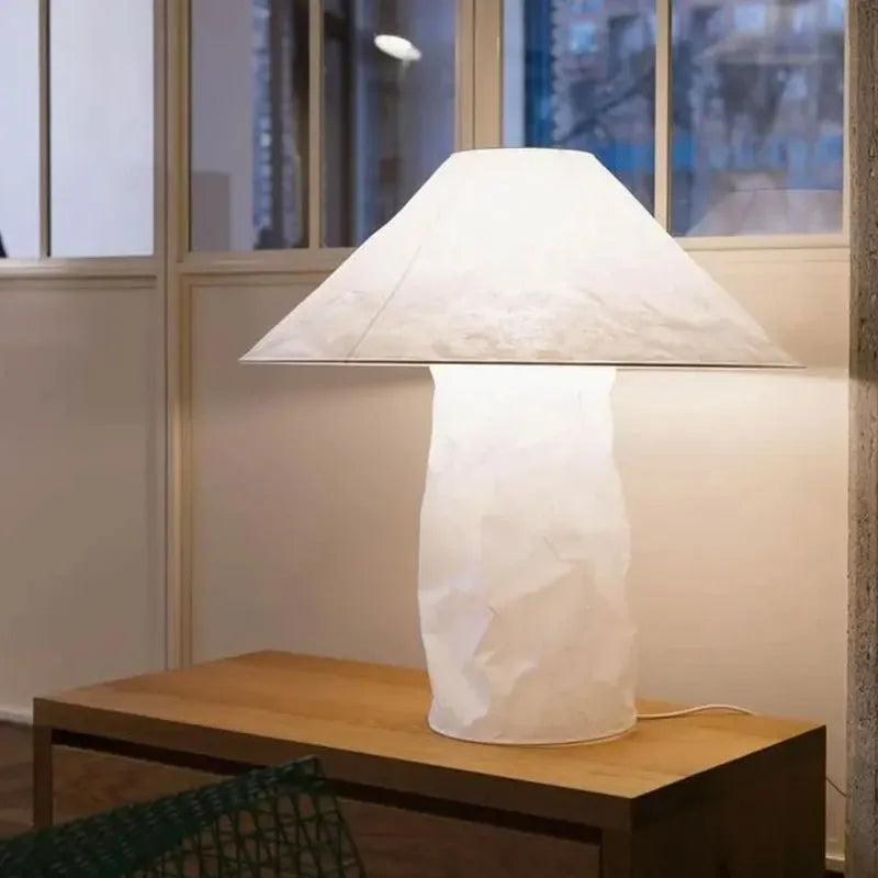 LampeHub Japanese Paper Floor Lamp Nordic Ingo Maurer Lampampe Table Lamp For Bedroom Bedside Living Room Hotel Decor LED Wabi Sabi Lamp