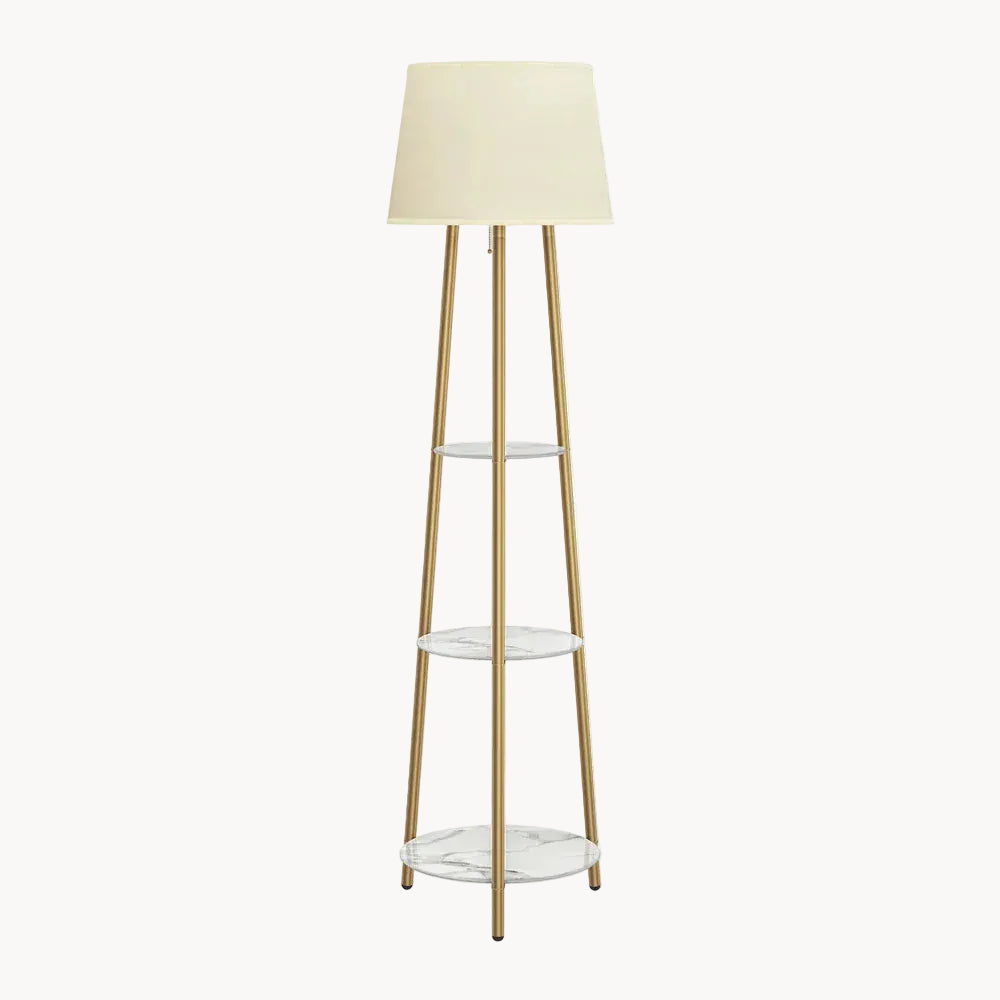 LampeHub Jaune Lampadaire Salon Moderne avec étagère