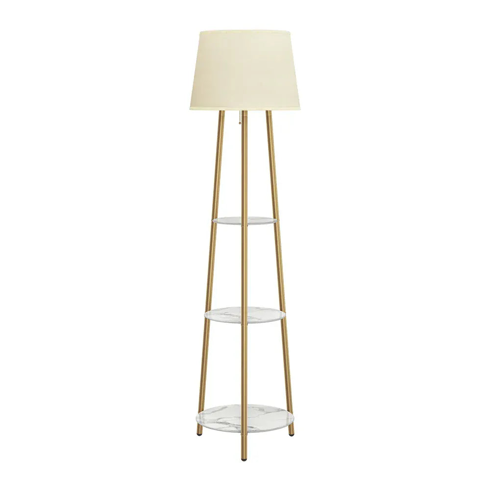 LampeHub Jaune Lampadaire Salon Moderne avec étagère