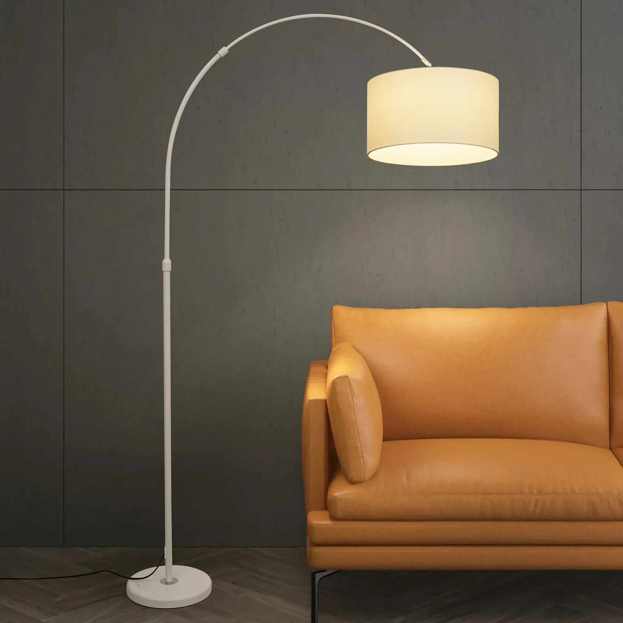 LampeHub Lampadaire abat jour Blanc