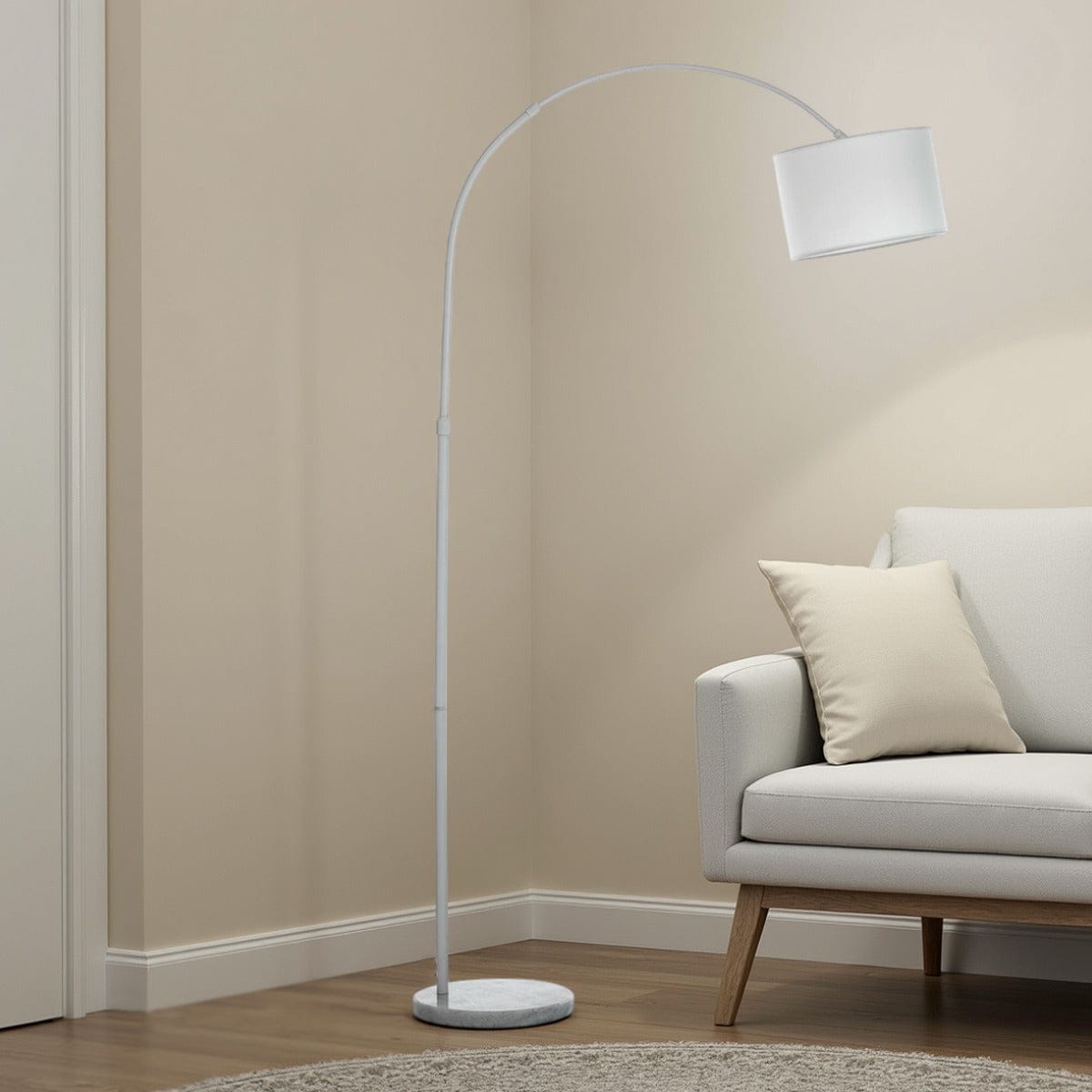 LampeHub Lampadaire abat jour Blanc